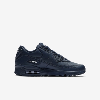 Nike Air Max 90 Leather - Sneakers - Mørkeblå/Hvide | DK-51161